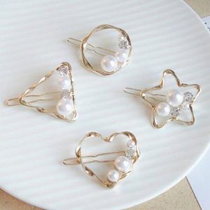 **RESTOCKED! NEW Gold Geometric Shape Pearl & Rhinestone Hair Clips